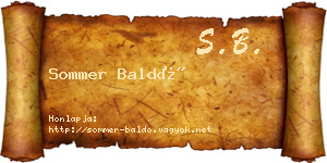Sommer Baldó névjegykártya